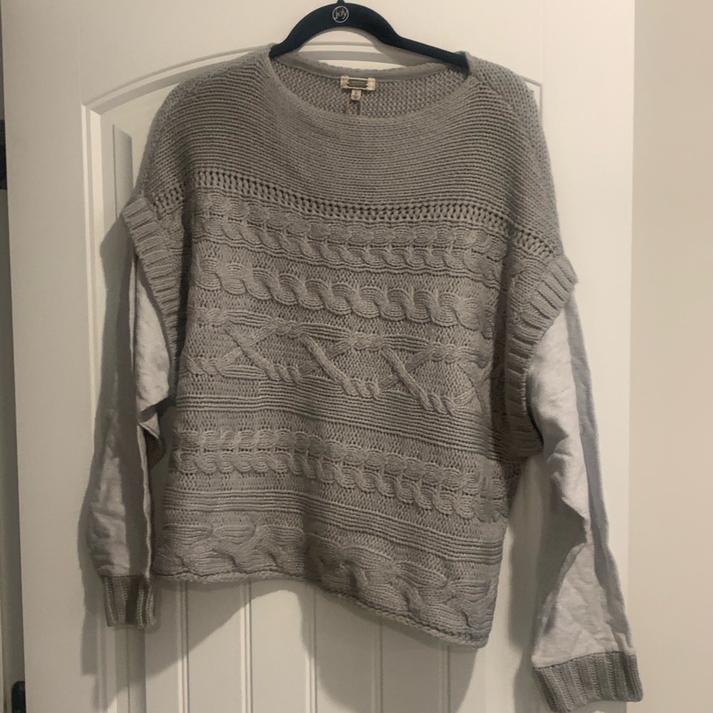 Gray Cable Knit Sweater